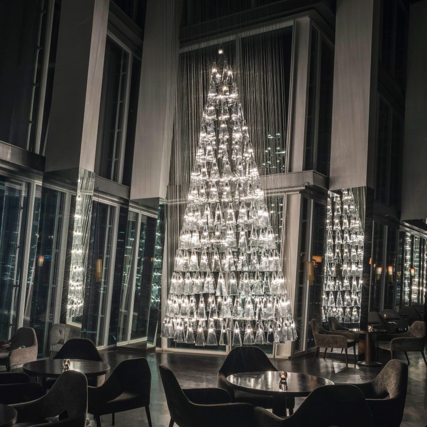 Tree of Glass installation by Lee Broom