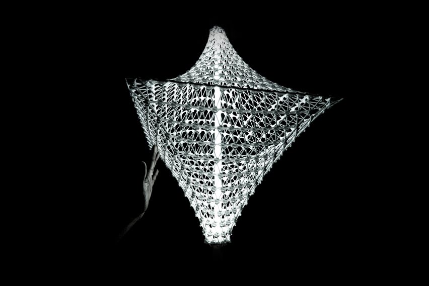 Liquid Printed Bag and Lamp by MIT Self-Assembly Lab and Christophe Guberan