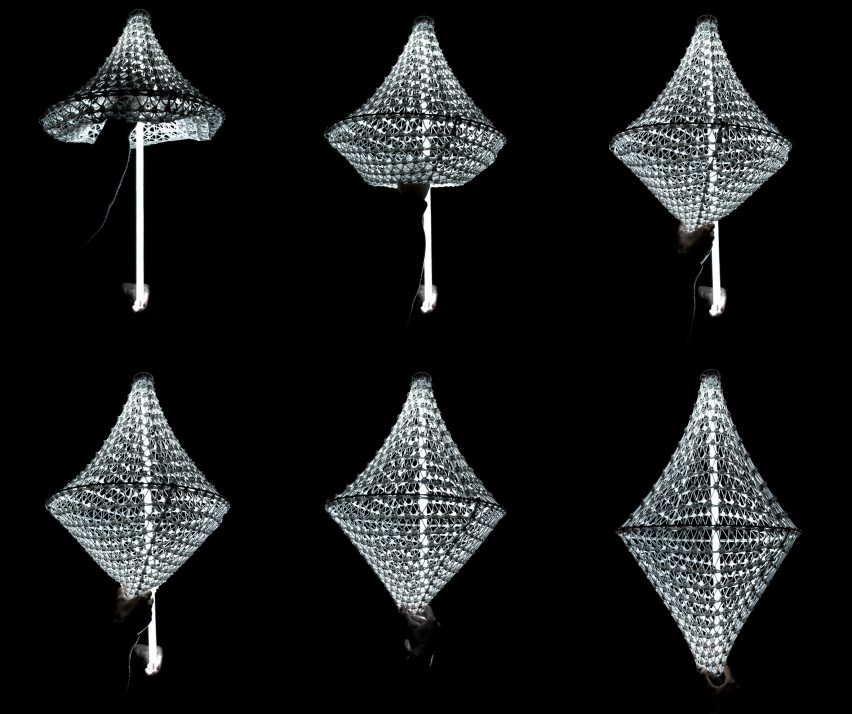 Liquid Printed Bag and Lamp by MIT Self-Assembly Lab and Christophe Guberan