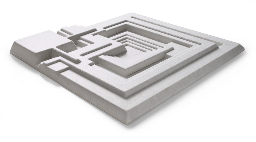 Ennis tiles by Offecct, based on designs by Frank Lloyd Wright.