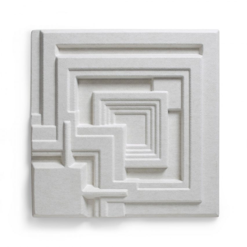Ennis tiles by Offecct, based on designs by Frank Lloyd Wright.