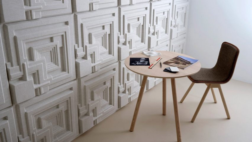 Ennis tiles by Offecct, based on designs by Frank Lloyd Wright.