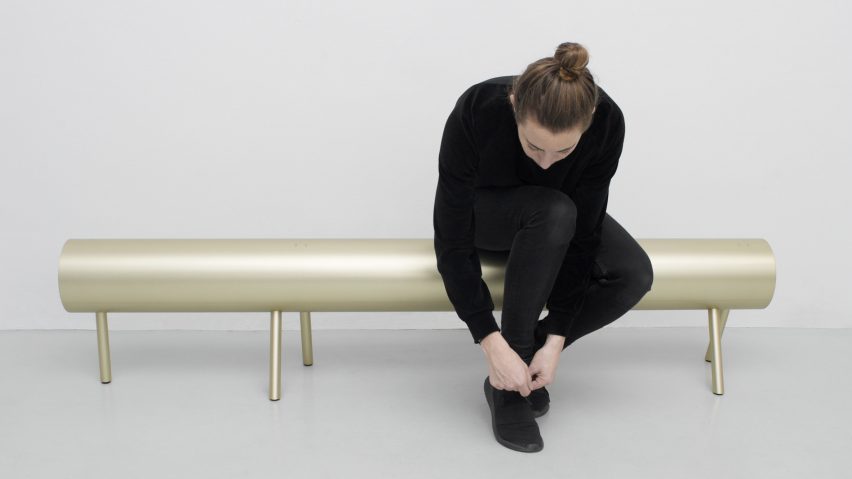 OS & OOS creates sawhorse-inspired furniture using aluminium pipes
