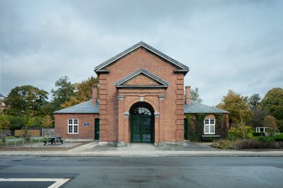 Leth & Gori converts Copenhagen chapel into cancer-care facility featuring colourful painted joinery
