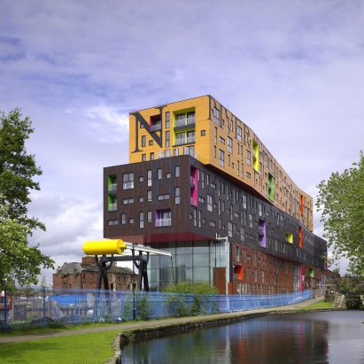 Cladding of Will Alsop’s Chips apartment block has “non fire retardant” written on it