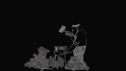 Jean and Nicolas Jullien illustration of Su stool by Nendo for Emeco