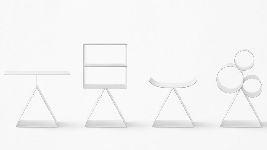 Nendo creates Kanji-inspired furniture and stone-shaped tableware for Zens