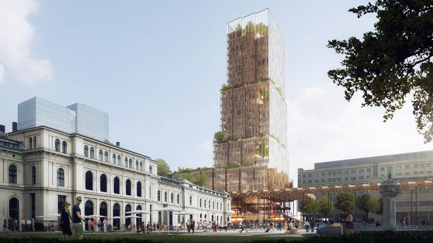 CF Møller and Reiulf Ramstad unveil plans for plant-covered tower in Oslo
