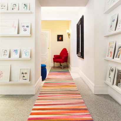Paul Smith applies his signature multicoloured stripes to a collection of rugs