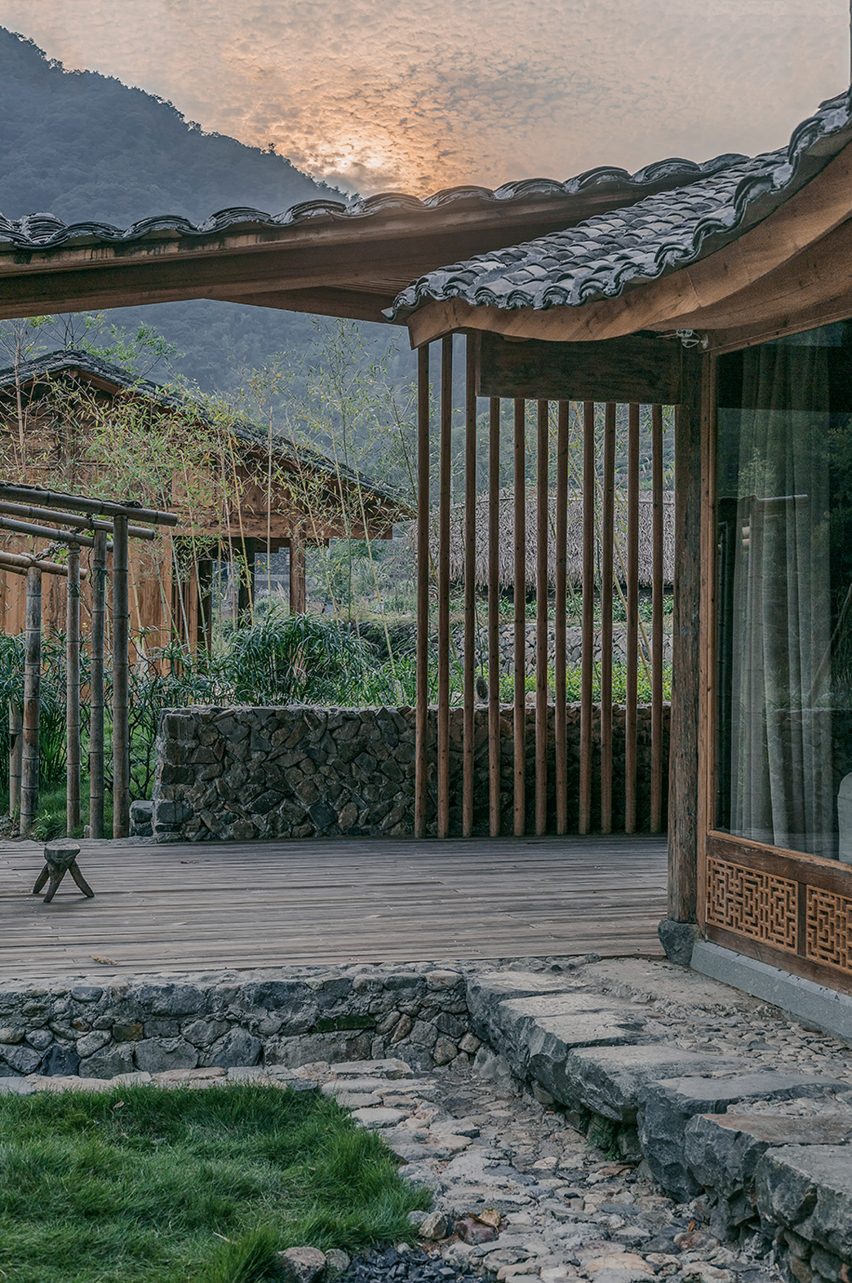 Springingstream guesthouse's wavy tiled roof is based on the outline of surrounding mountains
