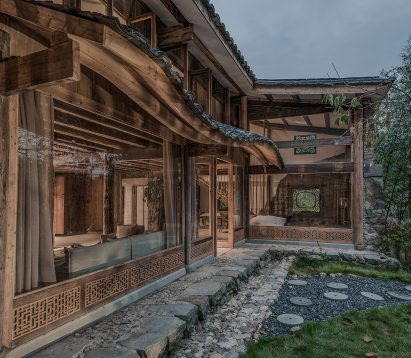 Springingstream guesthouse's wavy tiled roof is based on the outline of surrounding mountains