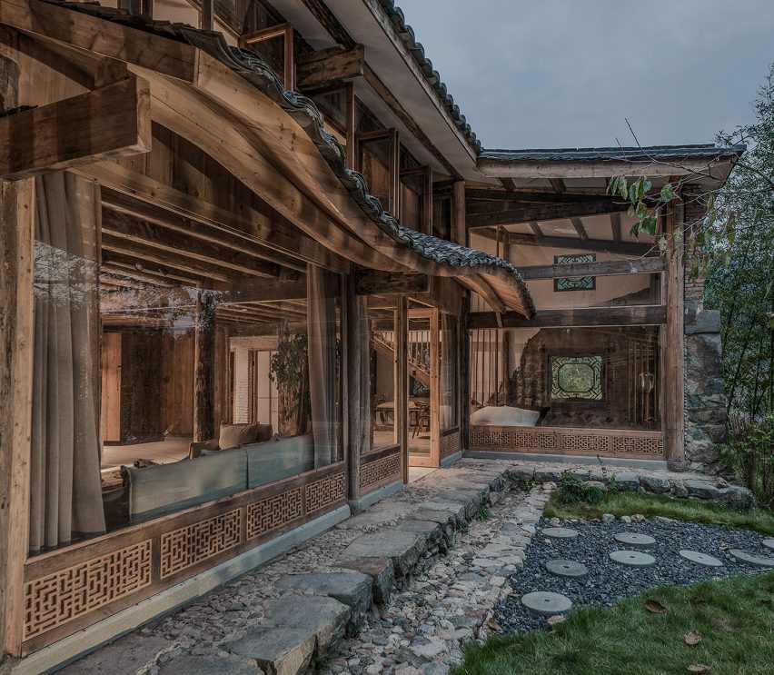 Springingstream guesthouse's wavy tiled roof is based on the outline of surrounding mountains