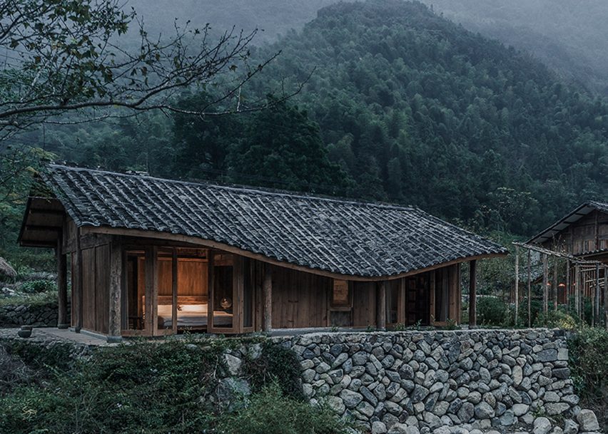 Springingstream guesthouse's wavy tiled roof is based on the outline of surrounding mountains