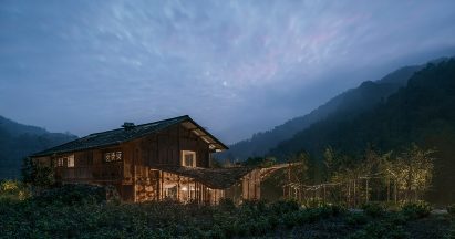 Springingstream guesthouse's wavy tiled roof is based on the outline of surrounding mountains