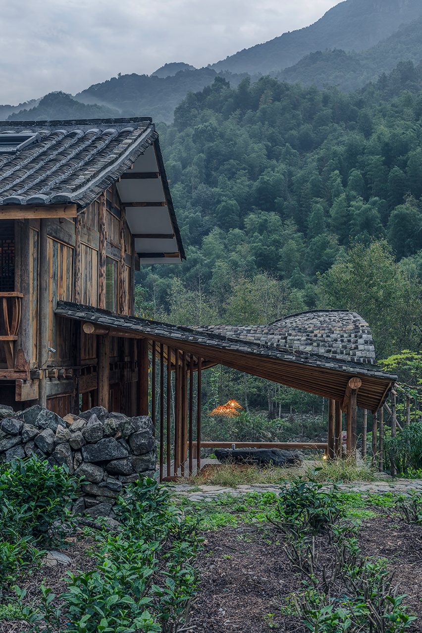 Springingstream guesthouse's wavy tiled roof is based on the outline of surrounding mountains