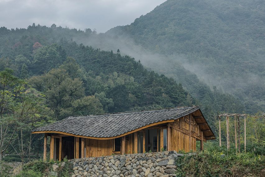 Springingstream guesthouse's wavy tiled roof is based on the outline of surrounding mountains