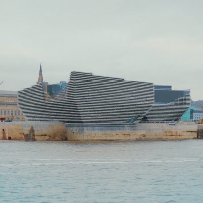 Drone footage shows the V&A Dundee nearing completion