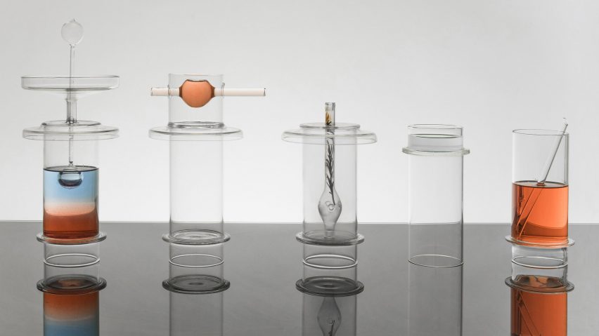 Emilien Jaury bases minimal cocktail set on traditional glassblowing techniques
