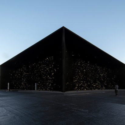 Asif Khan reveals super-dark Vantablack pavilion for Winter Olympics 2018