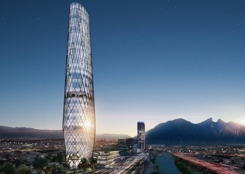 Sordo Madaleno designs elliptical latticed skyscraper for Monterrey