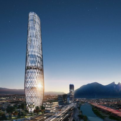Sordo Madaleno designs elliptical latticed skyscraper for Monterrey