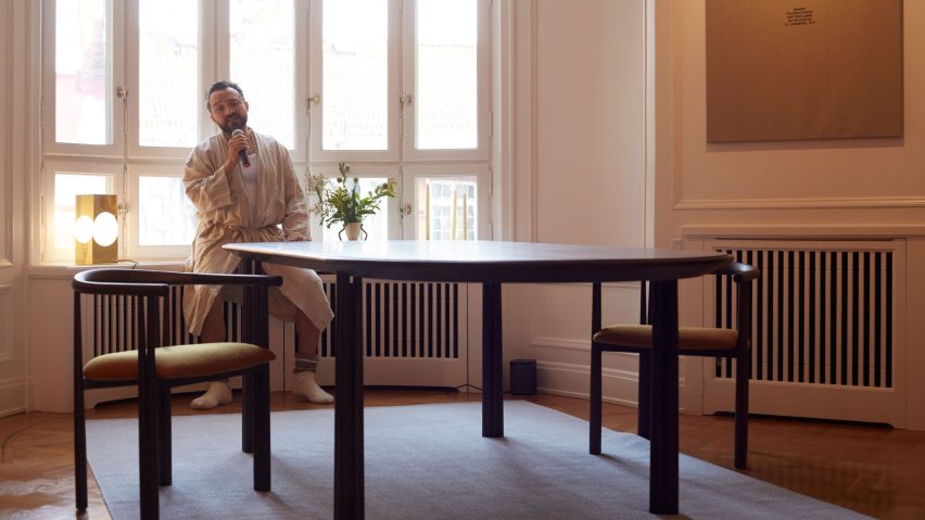 De La Espada showcases furniture in theatrical performance inside century-old Stockholm flat