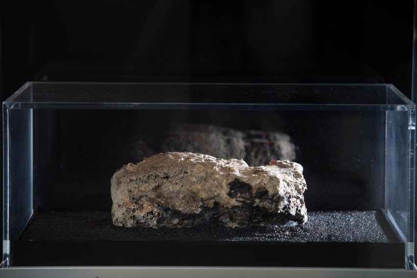 Fatberg exhibited at the Museum of London