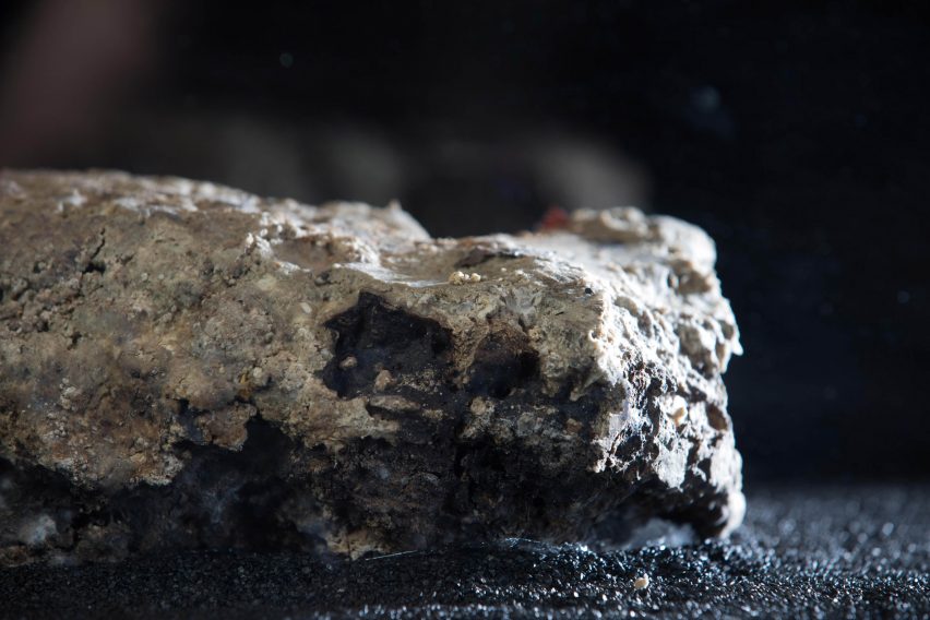 Fatberg exhibited at the Museum of London
