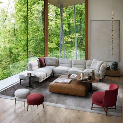 Flexform adopts colours inspired by Giorgio Morandi's paintings for Adda sofas