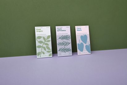 Here Design creates seed packaging to look like miniature book collection