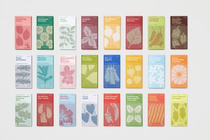 Here Design creates seed packaging to look like miniature book collection