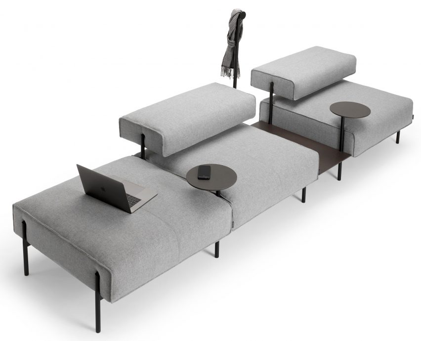 Lucy Kurrein's modular sofa "rejects the conventional working environment"
