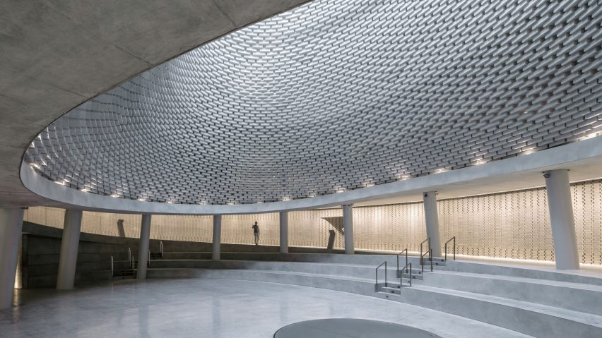 Spiralling memorial by Kimmel Eshkolot Architects is dedicated to Israeli soldiers