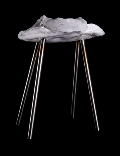 A group of four German designers have turned the oddly-shaped plates of raw plastic that pour out of injection-moulding machines during production, into stool seats.