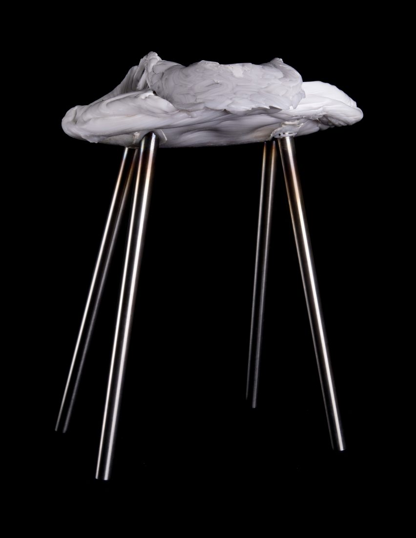 A group of four German designers have turned the oddly-shaped plates of raw plastic that pour out of injection moulding machines during production, into stool seats.