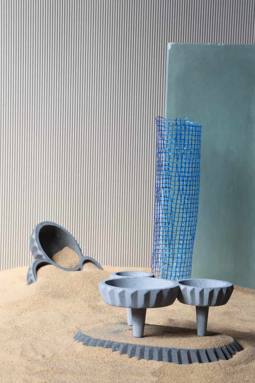 Gian Paolo Venier creates concrete tableware based on ancient Iranian architecture