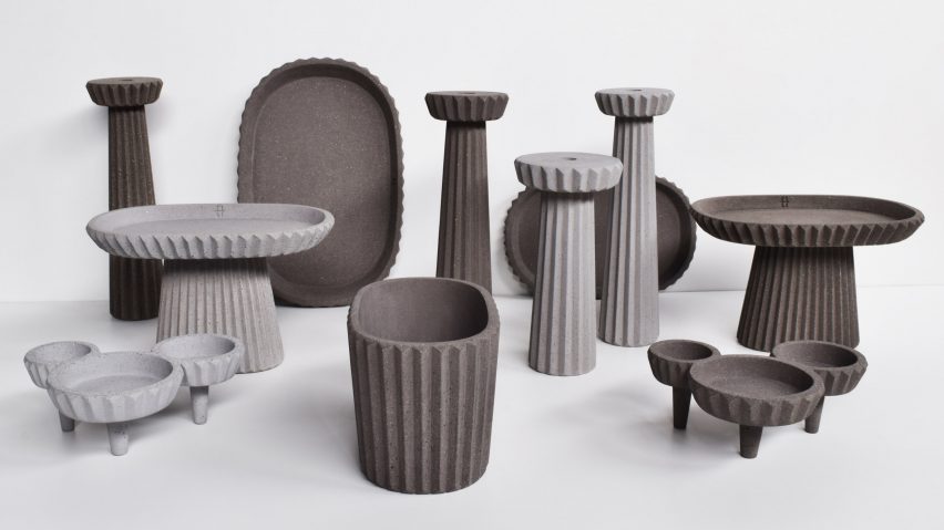 Gian Paolo Venier creates concrete tableware based on ancient Iranian architecture