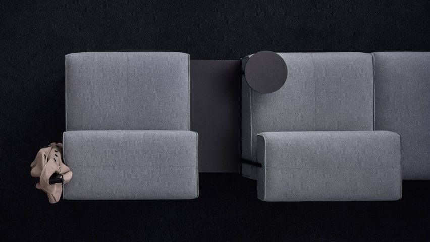 Lucy Kurrein's modular sofa "rejects the conventional working environment"