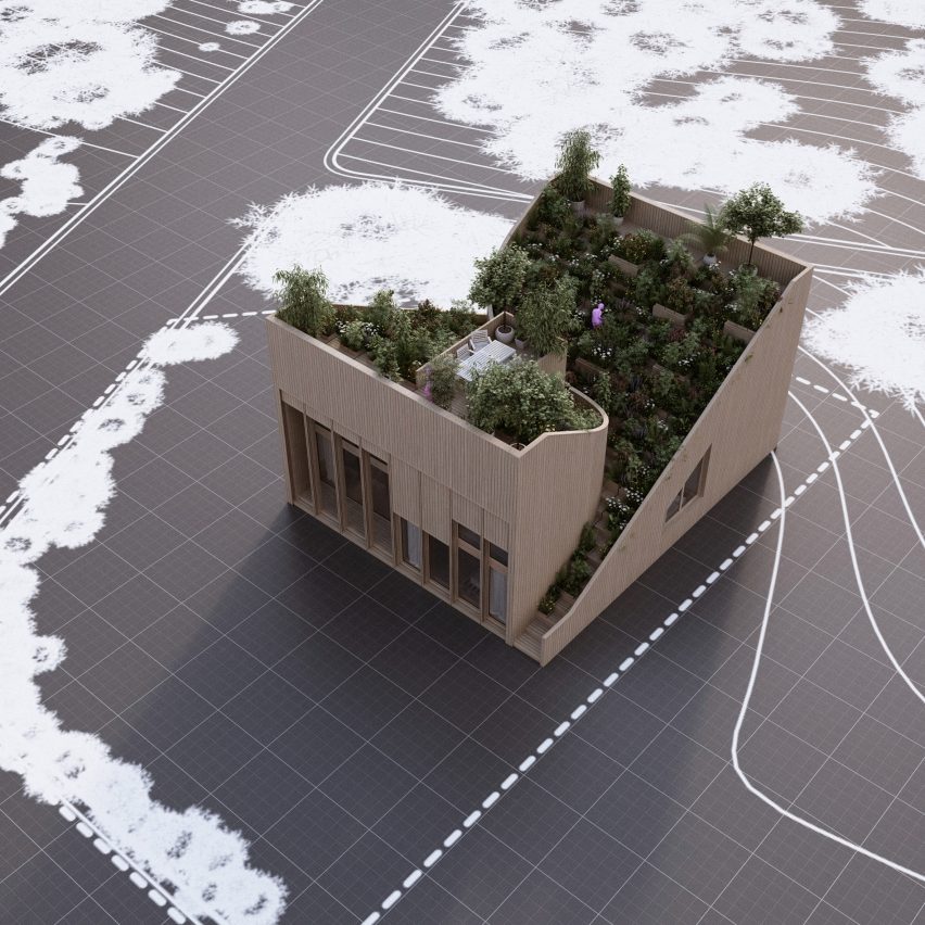 Self-sufficient Yin & Yang house incorporates gardens on its interlocking dual-aspect roof