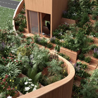 Self-sufficient Yin & Yang house incorporates gardens on its interlocking dual-aspect roof