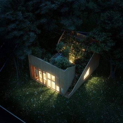Self-sufficient Yin & Yang house incorporates gardens on its interlocking dual-aspect roof