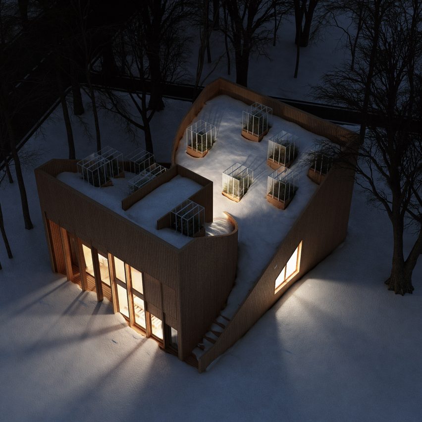 Self-sufficient Yin & Yang house incorporates gardens on its interlocking dual-aspect roof