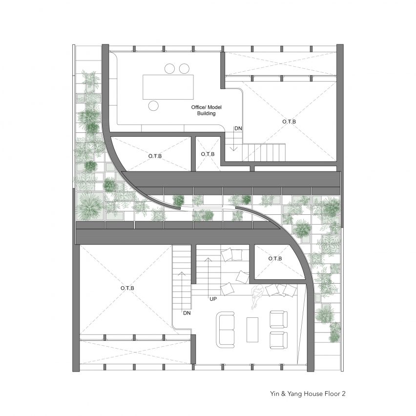 Self-sufficient Yin & Yang house incorporates gardens on its interlocking dual-aspect roof