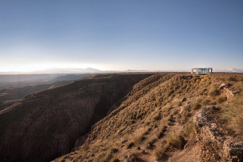 Glass Pavilion by OFIS Arhitekti provides a platform for star gazing in a Spanish desert