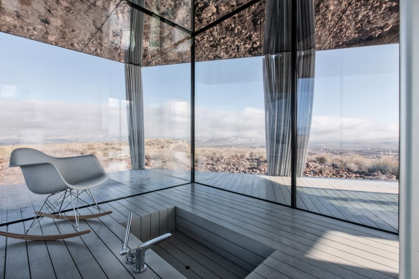 Glass Pavilion by OFIS Arhitekti provides a platform for star gazing in a Spanish desert
