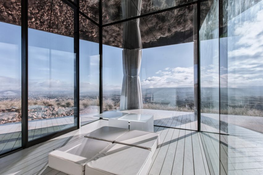 Glass Pavilion by OFIS Arhitekti provides a platform for star gazing in a Spanish desert
