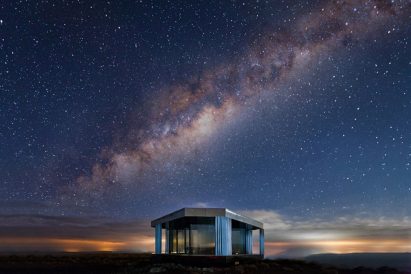 Glass Pavilion by OFIS Arhitekti provides a platform for star gazing in a Spanish desert