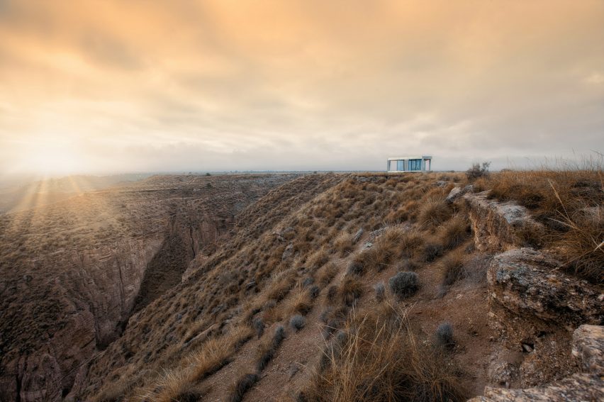 Glass Pavilion by OFIS Arhitekti provides a platform for star gazing in a Spanish desert