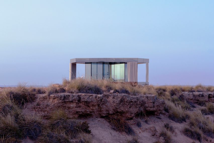 Glass Pavilion by OFIS Arhitekti provides a platform for star gazing in a Spanish desert