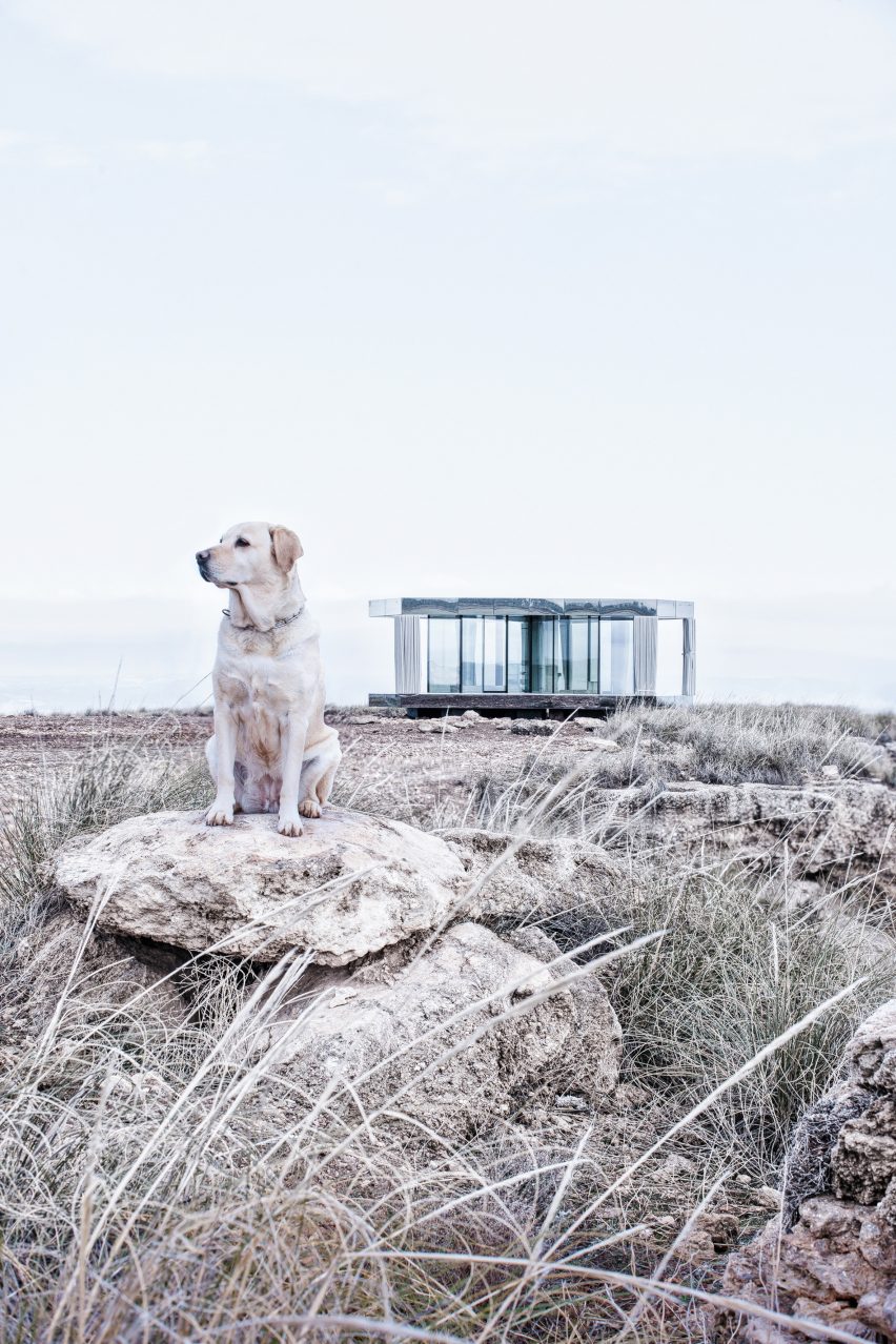 Glass Pavilion by OFIS Arhitekti provides a platform for star gazing in a Spanish desert